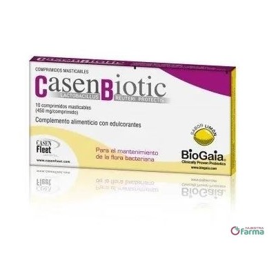 Comprar CASENBIOTIC SABOR LIMON 10 COMPRIMIDOS al mejor precio en NuestraFarma, tu farmacia online