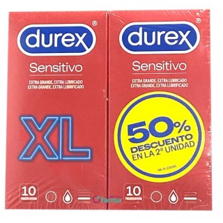 DUREX SENSITIVO XL PRESERVATIVOS 2 ENVASES 10 UNIDADES