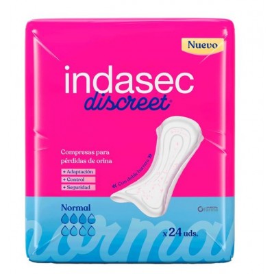 Comprar INDASEC DISCREET NORMAL 24 UNIDADES al mejor precio en NuestraFarma, tu farmacia online